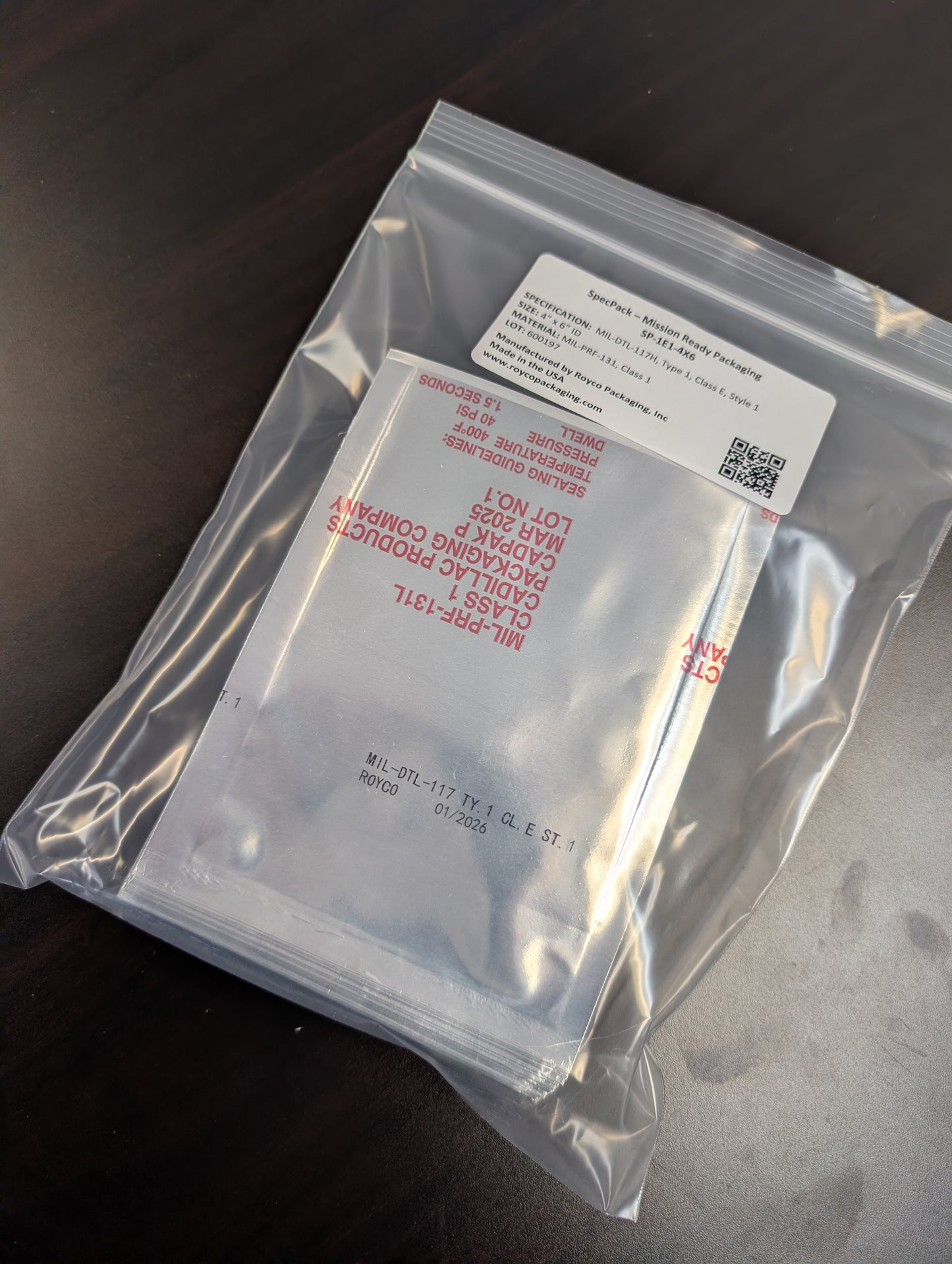 SpecPack™ 1E1 - Foil Watervaporproof Barrier Bags